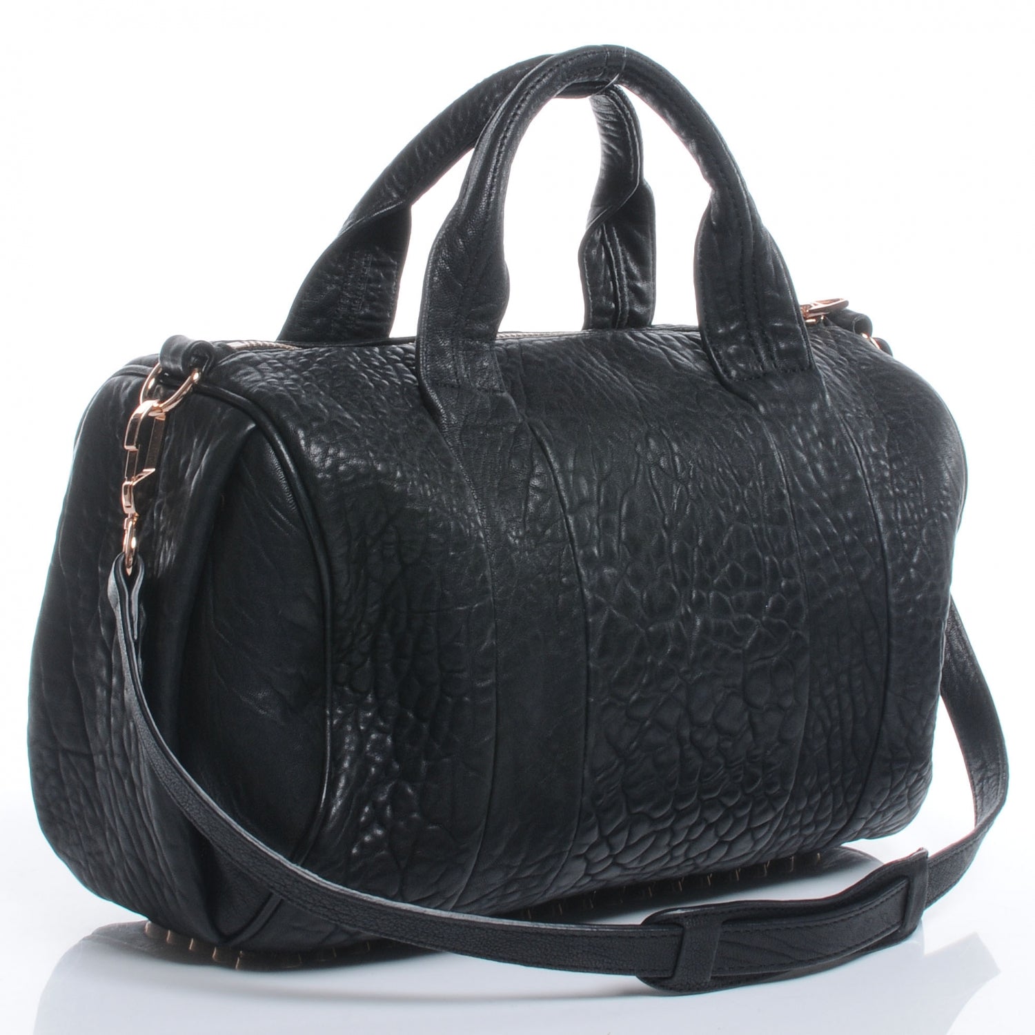 Alexander Wang Leather Rocco w Rose Gold Hardware Black 3 of 7