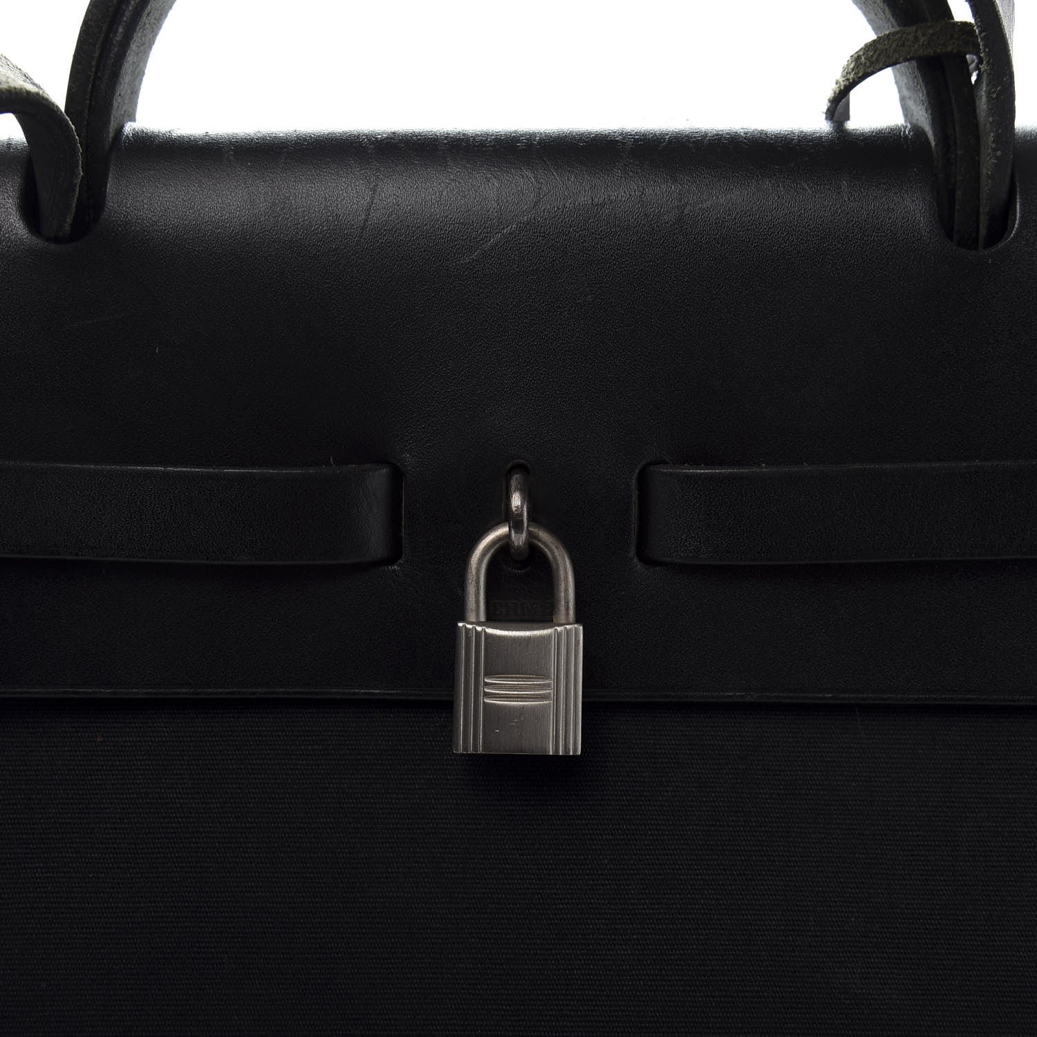 Hermes Toile Vache Calfskin Herbag 39 MM Black 17 of 19