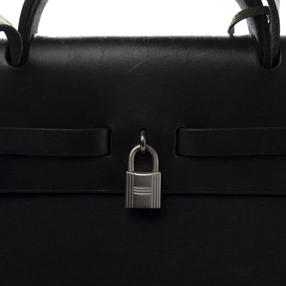 Hermes Toile Vache Calfskin Herbag 39 MM Black 17 of 19