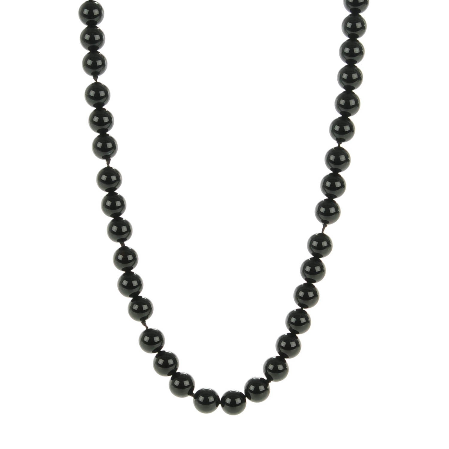 Tiffany Sterling Silver Black Onyx Bead Toggle Necklace 1 of 4