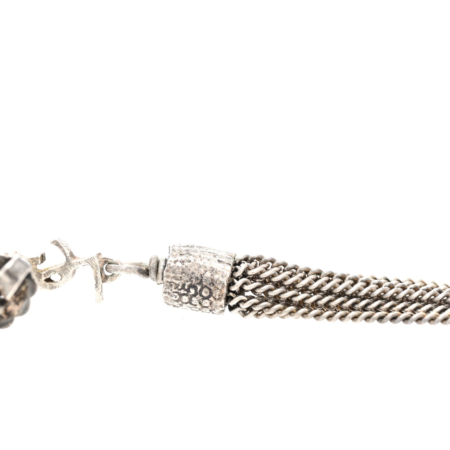 Metal Monogram Loulou Tassel Earrings Silver