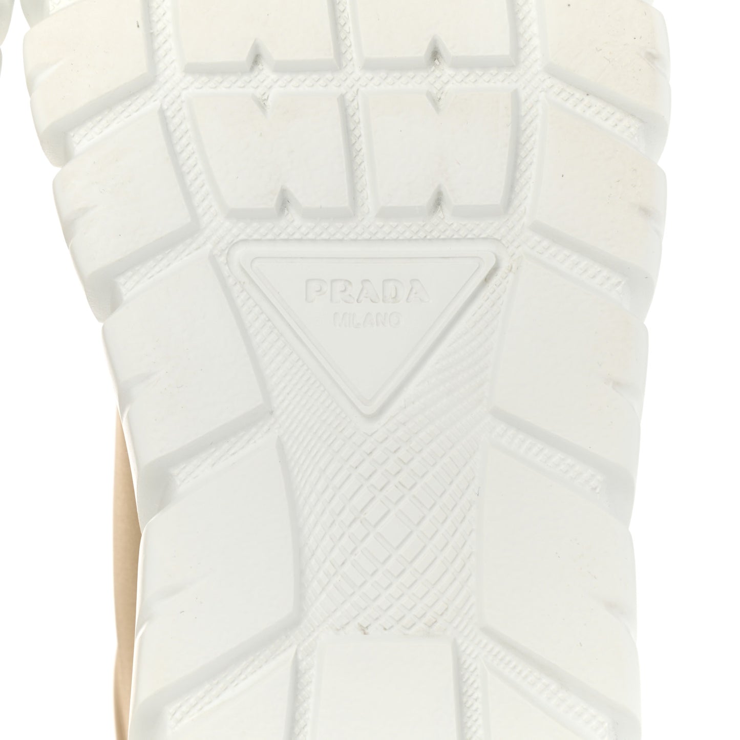 Re-Nylon Gabardine Rubber Triangle Logo Quilted Womens Rush Piuma 50mm Mid Sneakers 38.5 Deserto