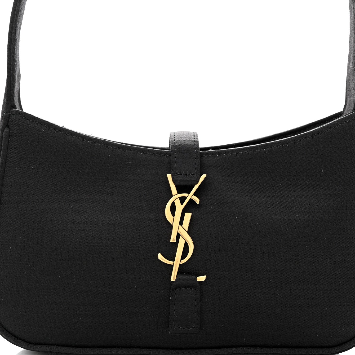 Saint Laurent Satin Le 5 A 7 Mini Hobo Black 8 of 10