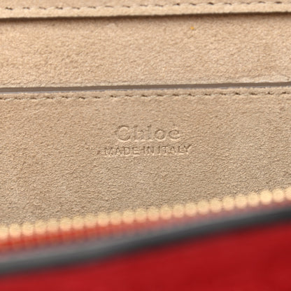Chloe Shiny Goatskin Smooth Calfskin Suede Small Pixie Bag Dahlia Red 6 of 9