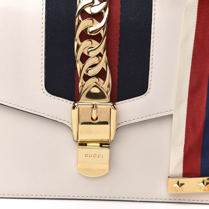 Gucci Calfskin Small Sylvie Shoulder Bag Off White 10 of 11