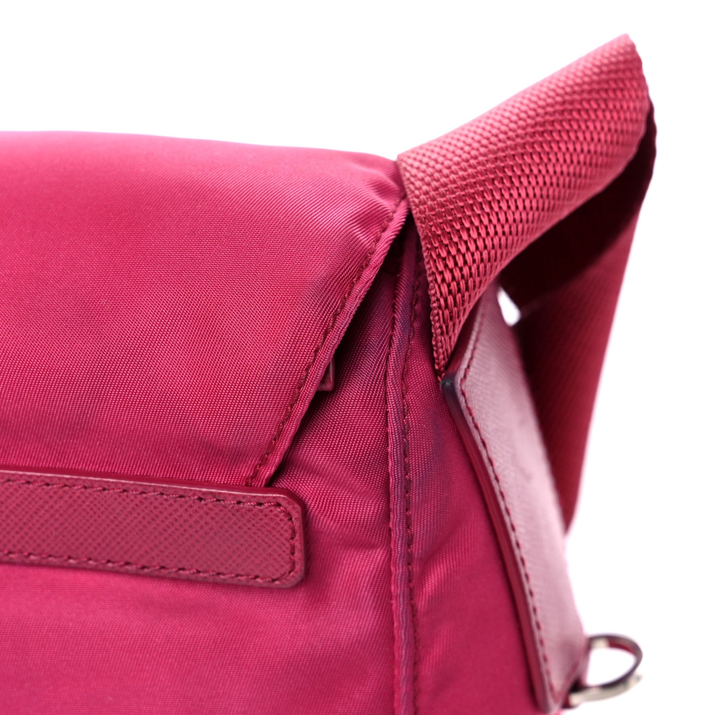 Tessuto Nylon Saffiano Messenger Bag Fuxia