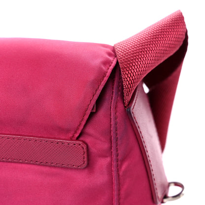 Prada Tessuto Nylon Saffiano Messenger Bag Fuxia 12 of 15