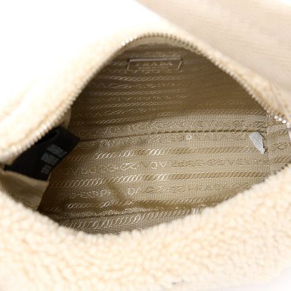 Prada Shearling Mini Re-Edition 2000 Bag Ecru 5 of 11