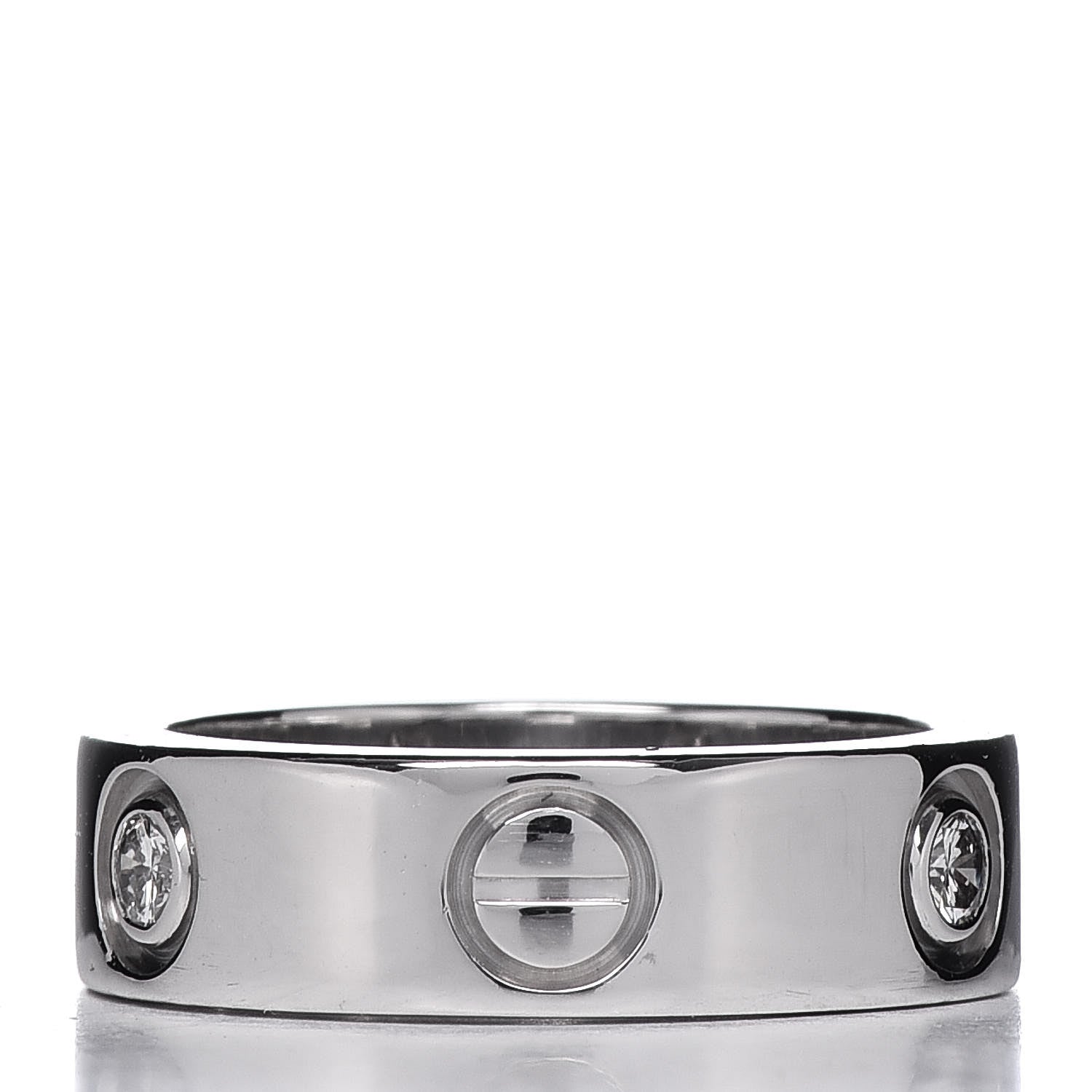 Cartier 18K White Gold 3 Diamond 5.5mm LOVE Ring 49 4.75 3 of 5