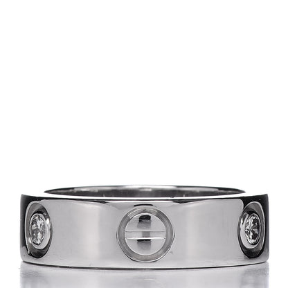 Cartier 18K White Gold 3 Diamond 5.5mm LOVE Ring 49 4.75 3 of 5