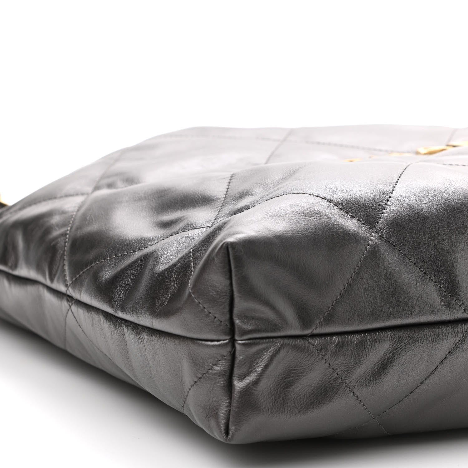 Chanel Metallic Calfskin Quilted Small Chanel 22 Ruthenium 10 of 12