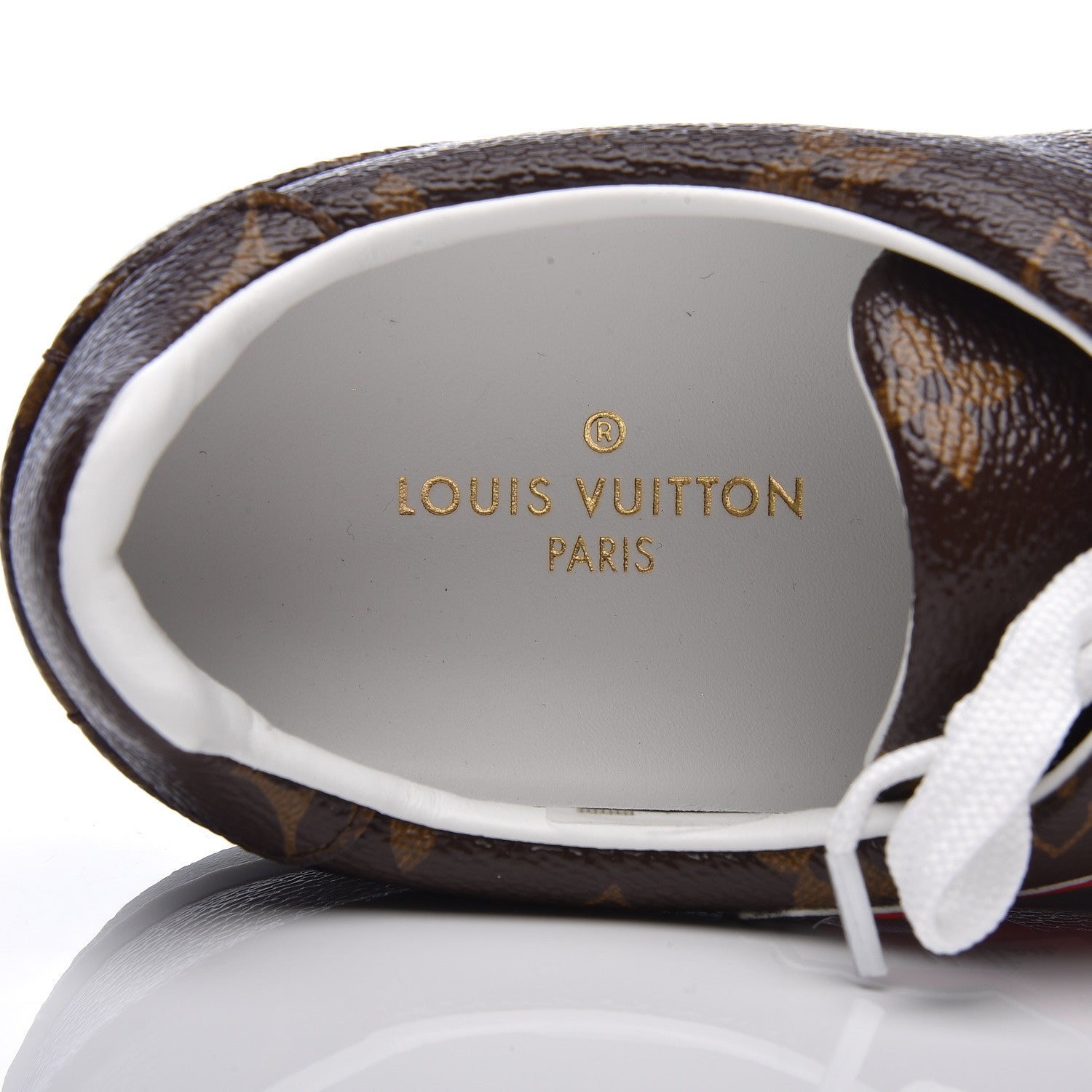 Louis Vuitton Calfskin Monogram LV Black Heart Sneakers 37.5 Cacao 7 of 8