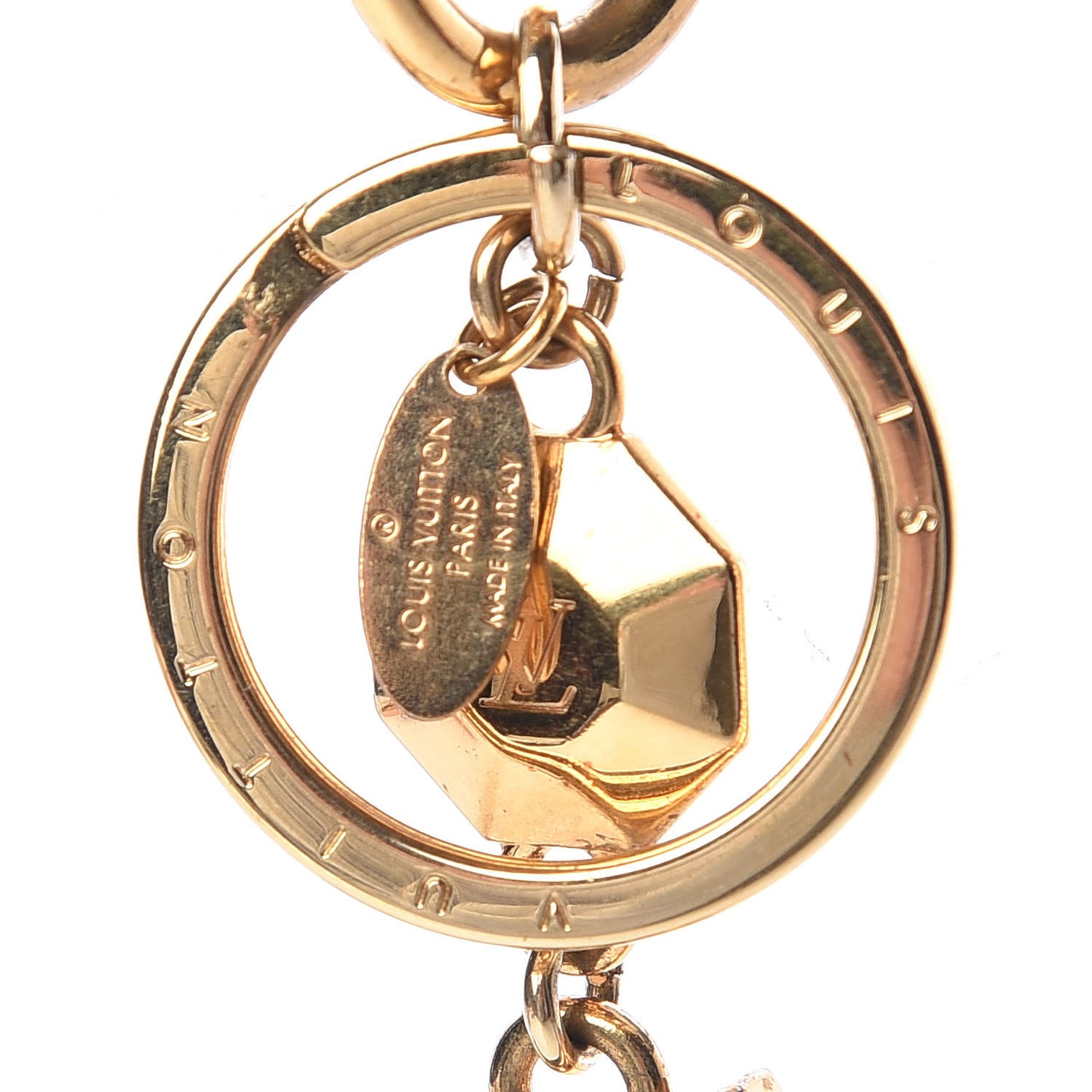 LV Facettes Bag Charm Key Holder Gold