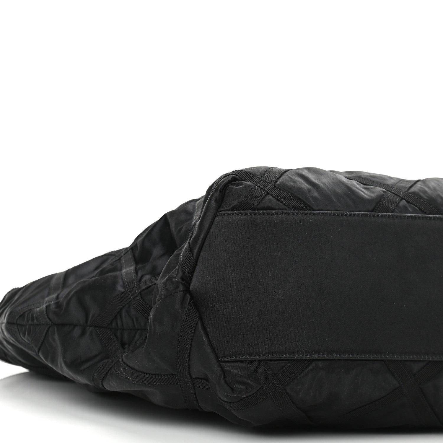 Chanel Nylon Grosgrain Quilted Maxi Lifestyle Shopping Bag Black 9 of 10