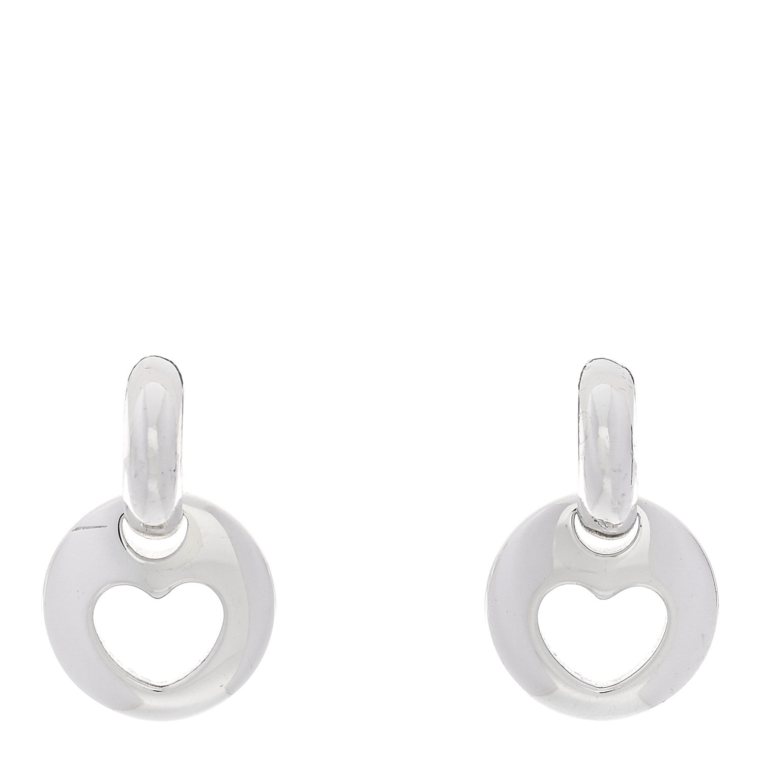 Tiffany Sterling Silver Heart Stencil Earrings 1 of 5