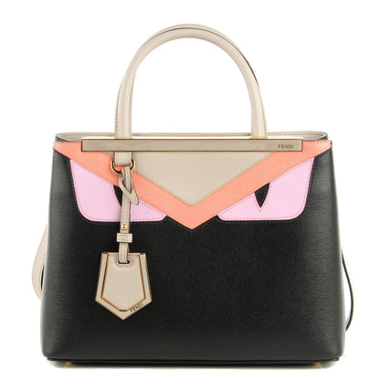 Fendi Vitello Elite Monster Petite 2Jours Tote Multicolor Black Grigio Polvere Multicolor 1 of 9