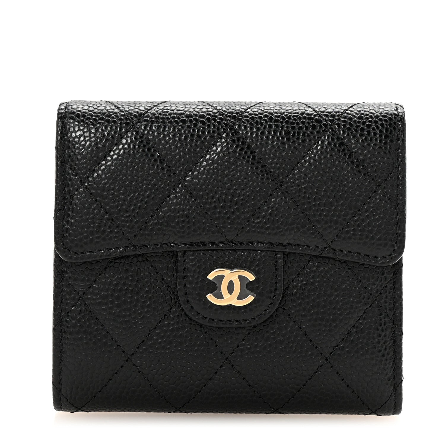 Chanel Caviar Quilted Compact Flap Wallet Black 1 of 9