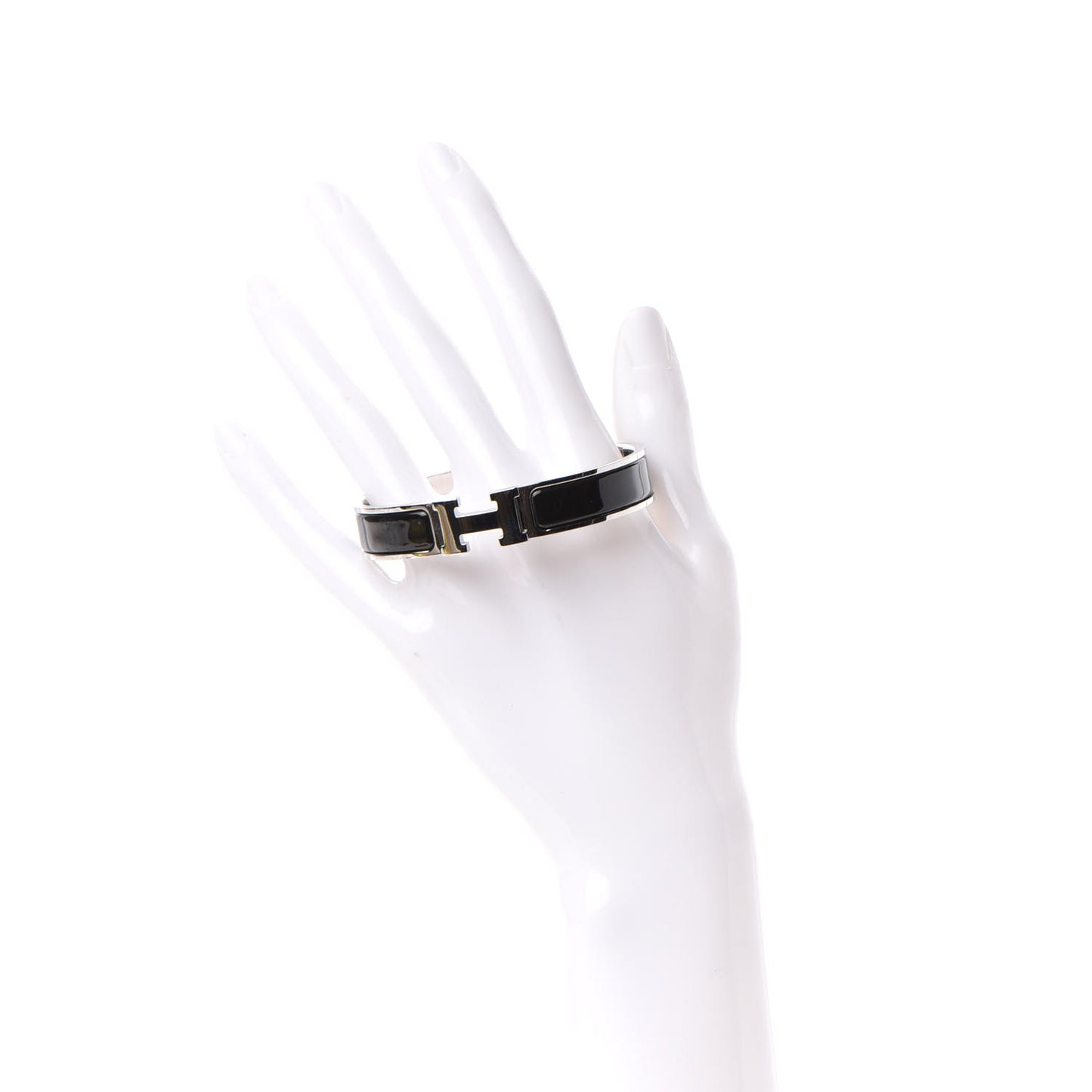Enamel Narrow Clic Clac H Bracelet PM Black