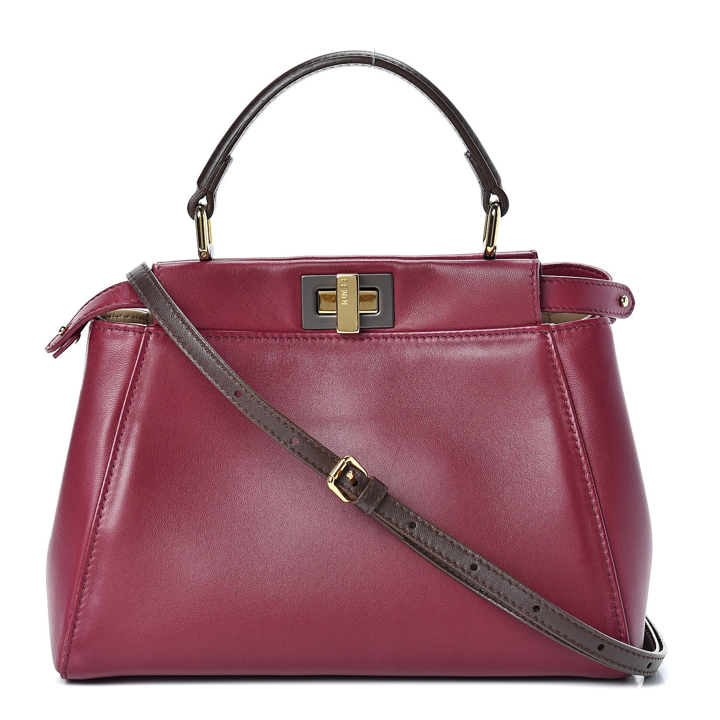 Nappa Mini Peekaboo Iconic Satchel Black Cherry Brown