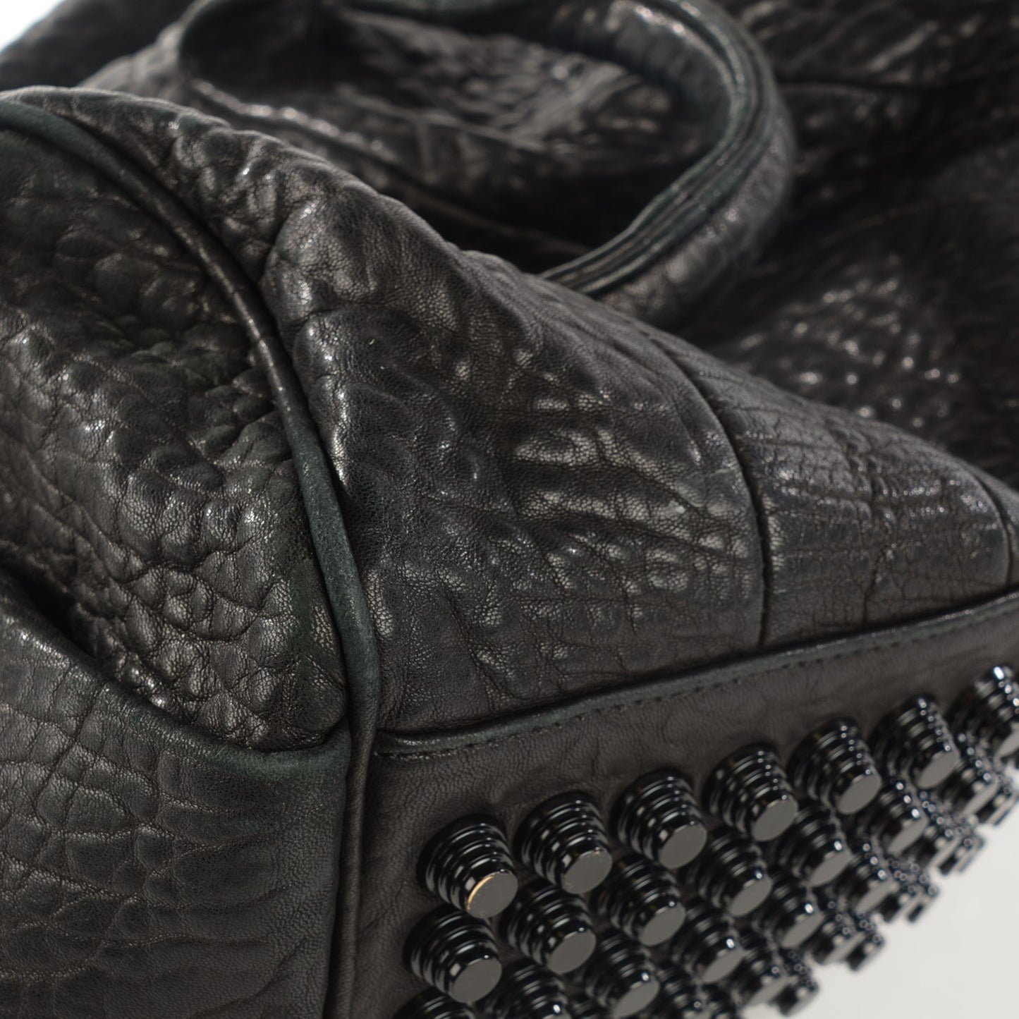 Pebbled Lambskin Rocco Black Matte Black Hardware