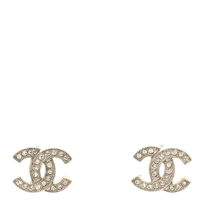 Chanel Crystal Mini Timeless CC Earrings Silver 1 of 5