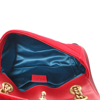 Gucci Velvet Matelasse Mini GG Marmont Shoulder Bag Hibiscus Red 5 of 8