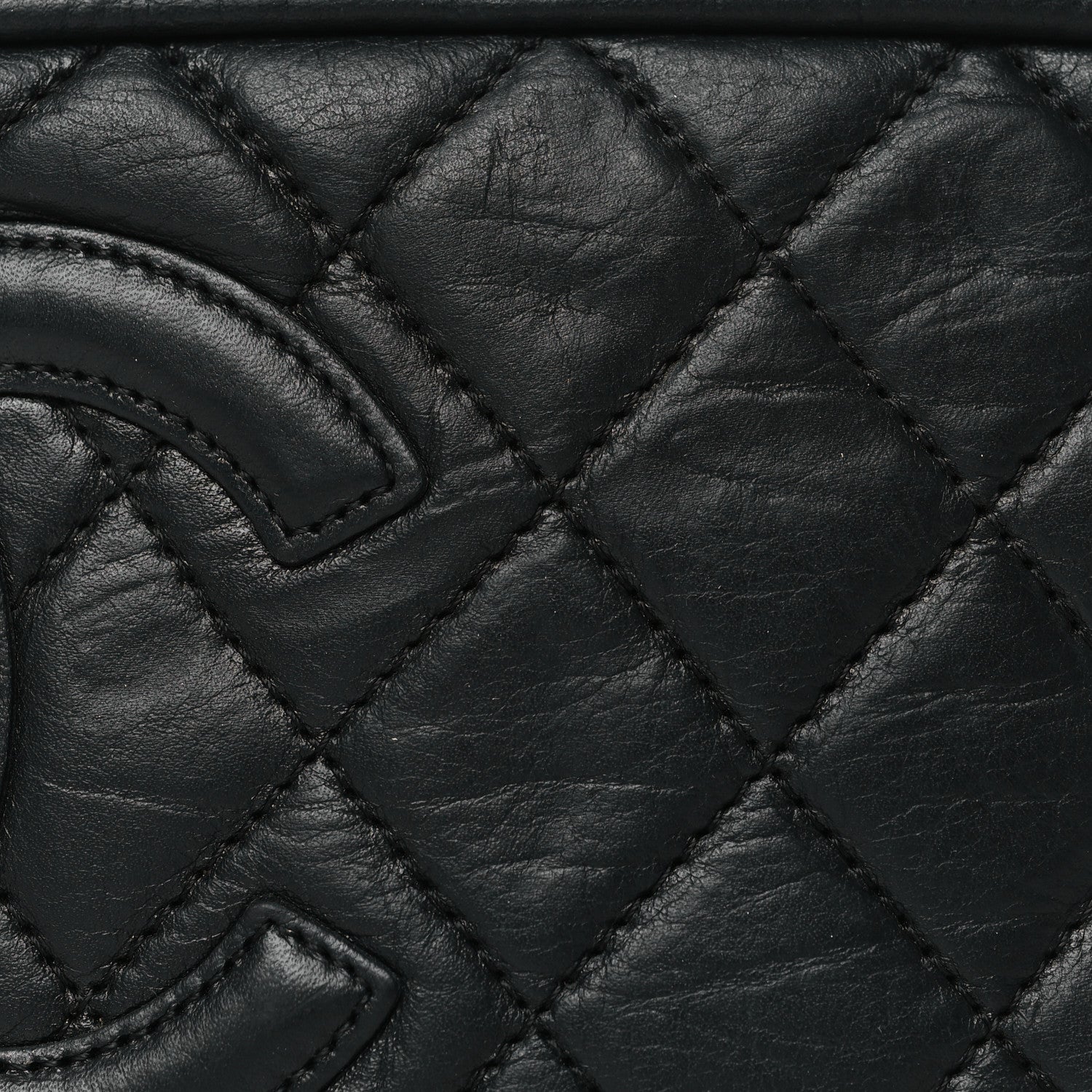 Chanel Aged Calfskin Quilted Cambon Cosmetic Case Black 8 of 10