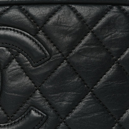 Chanel Aged Calfskin Quilted Cambon Cosmetic Case Black 8 of 10