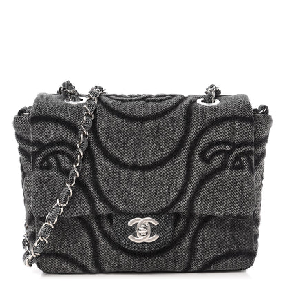 Chanel Denim Stitched Mini Square Flap Black 1 of 11