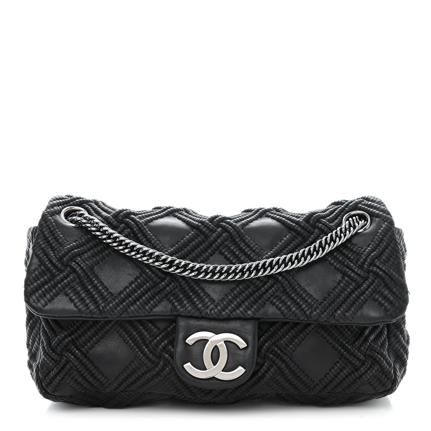 Chanel Lambskin Stitch Small Walk Of Fame Rectangular Flap Black 1 of 13