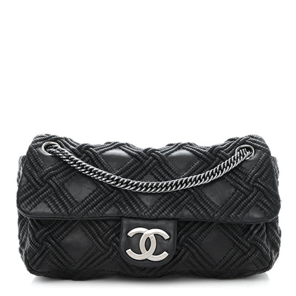 Chanel Lambskin Stitch Small Walk Of Fame Rectangular Flap Black 1 of 13