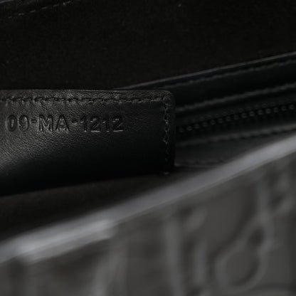 Christian Dior Calfskin Embossed Oblique Saddle Bag With Strap Black 7 of 10