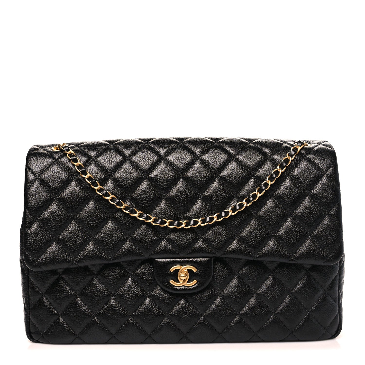 Chanel Grained Calfskin Quilted XXL Travel Flap Bag Black 1 of 10