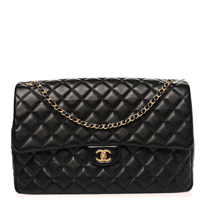 Chanel Grained Calfskin Quilted XXL Travel Flap Bag Black 1 of 10