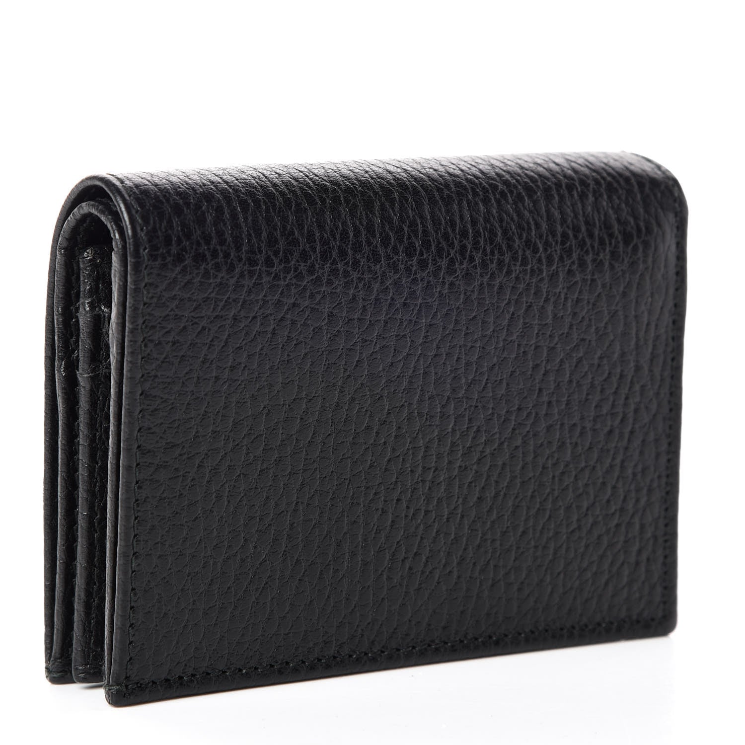 Gucci Pebbled Calfskin GG Marmont Card Case Black 3 of 9