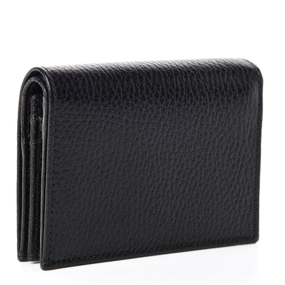 Gucci Pebbled Calfskin GG Marmont Card Case Black 3 of 9