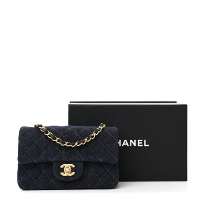 Chanel Denim Quilted Mini Rectangular Flap Dark Blue 11 of 11