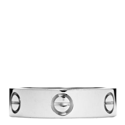 Cartier 18K White Gold 5.5mm LOVE Ring 55 7.25 1 of 4