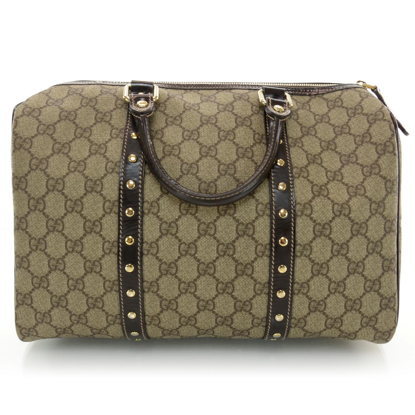 Monogram Guccissima Hearts Studded Medium Joy Boston Dark Brown