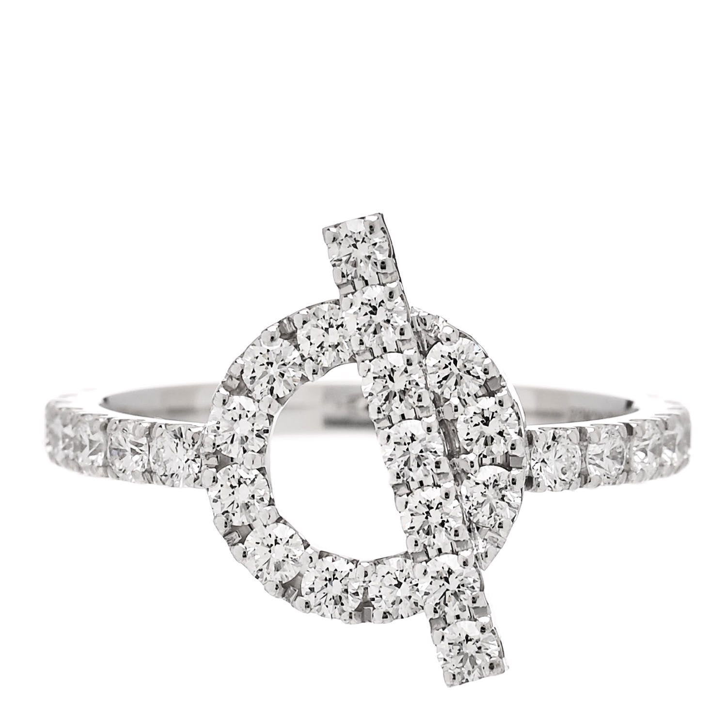 Hermes 18K White Gold Diamond Finesse Ring 53 6.25 1 of 6