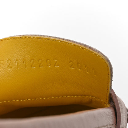 Hermes Goatskin Womens Royal Loafers 37 Bois De Santal 9 of 10