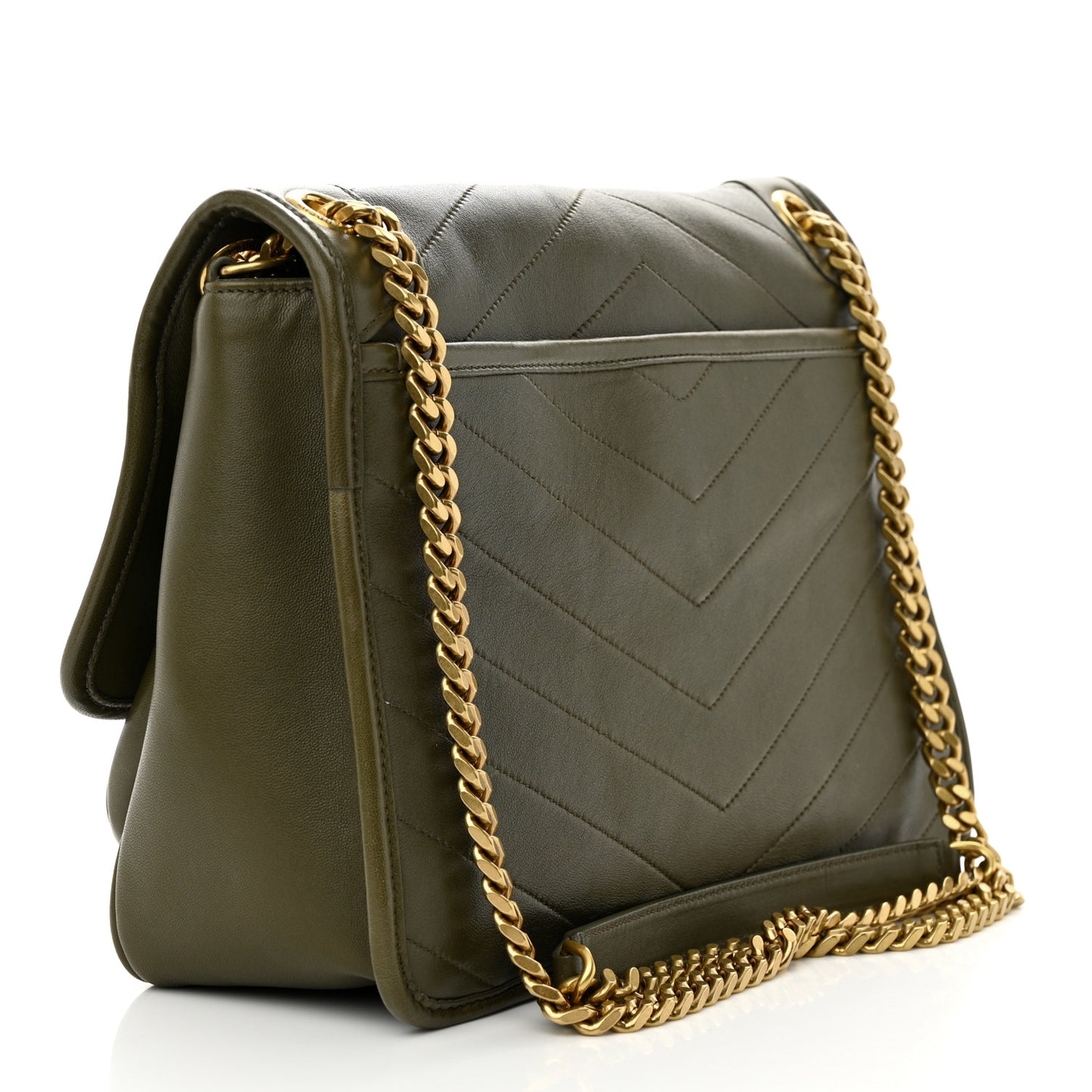 Lambskin Matelasse Monogram Medium Niki Chain Satchel Seawood
