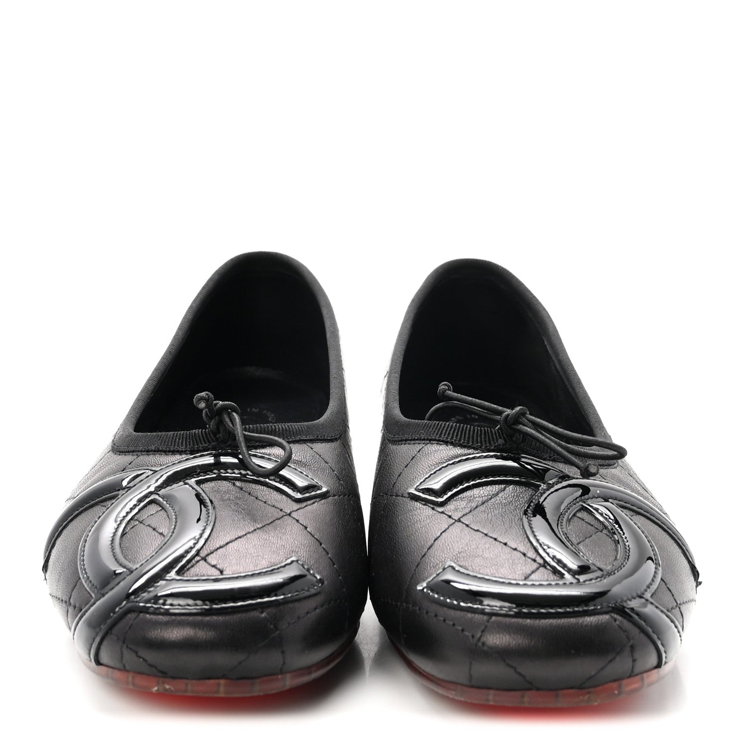 Chanel Lambskin Quilted Cambon Ballerina Flats 36 Black 3 of 9