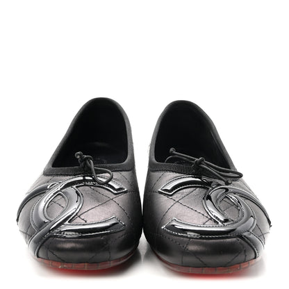 Chanel Lambskin Quilted Cambon Ballerina Flats 36 Black 3 of 9