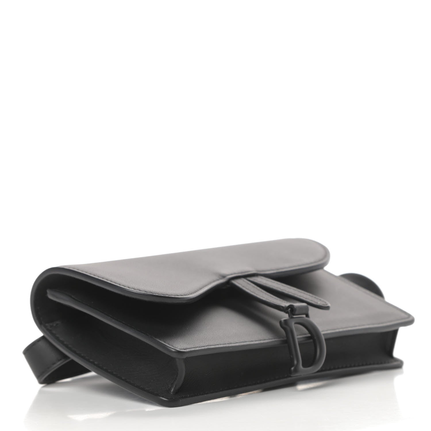 Christian Dior Ultra Matte Calfskin Saddle Belt Clutch Black 4 of 14