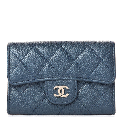 Chanel Iridescent Caviar Quilted Flap Card Holder Dark Blue 1 of 8
