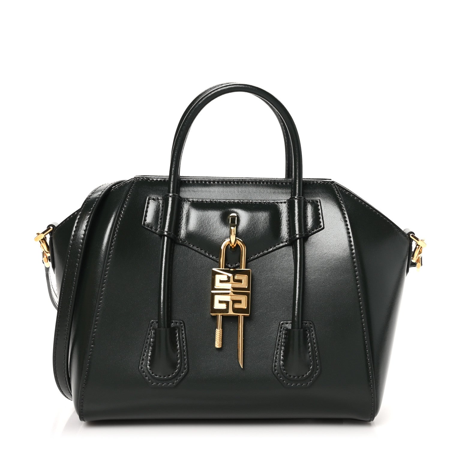Givenchy Box Calfskin Mini Lock Antigona Shoulder Bag Green Forest 1 of 9