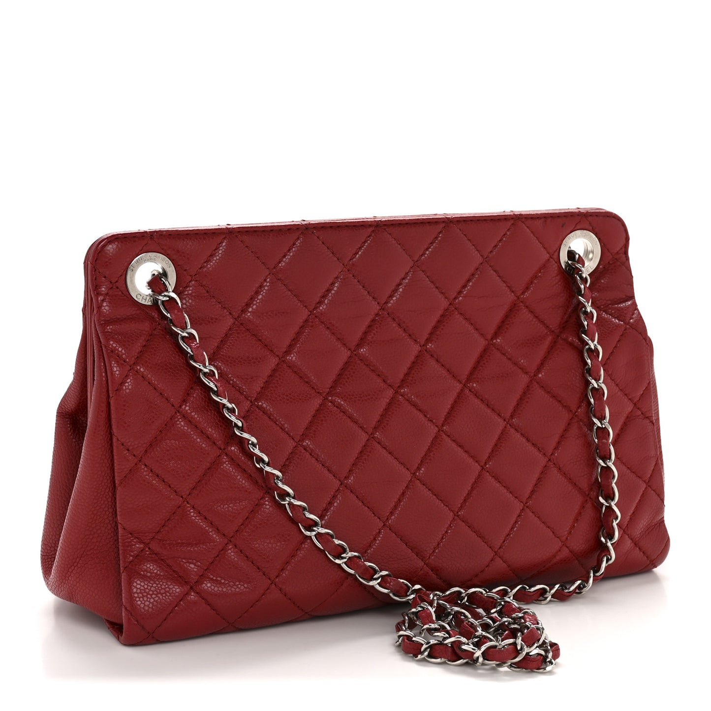 Caviar Quilted Timeless CC Shopping Tote Red