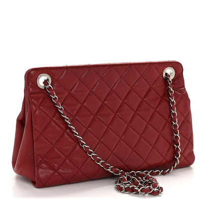 Chanel Caviar Quilted Timeless CC Shopping Tote Red 3 of 12