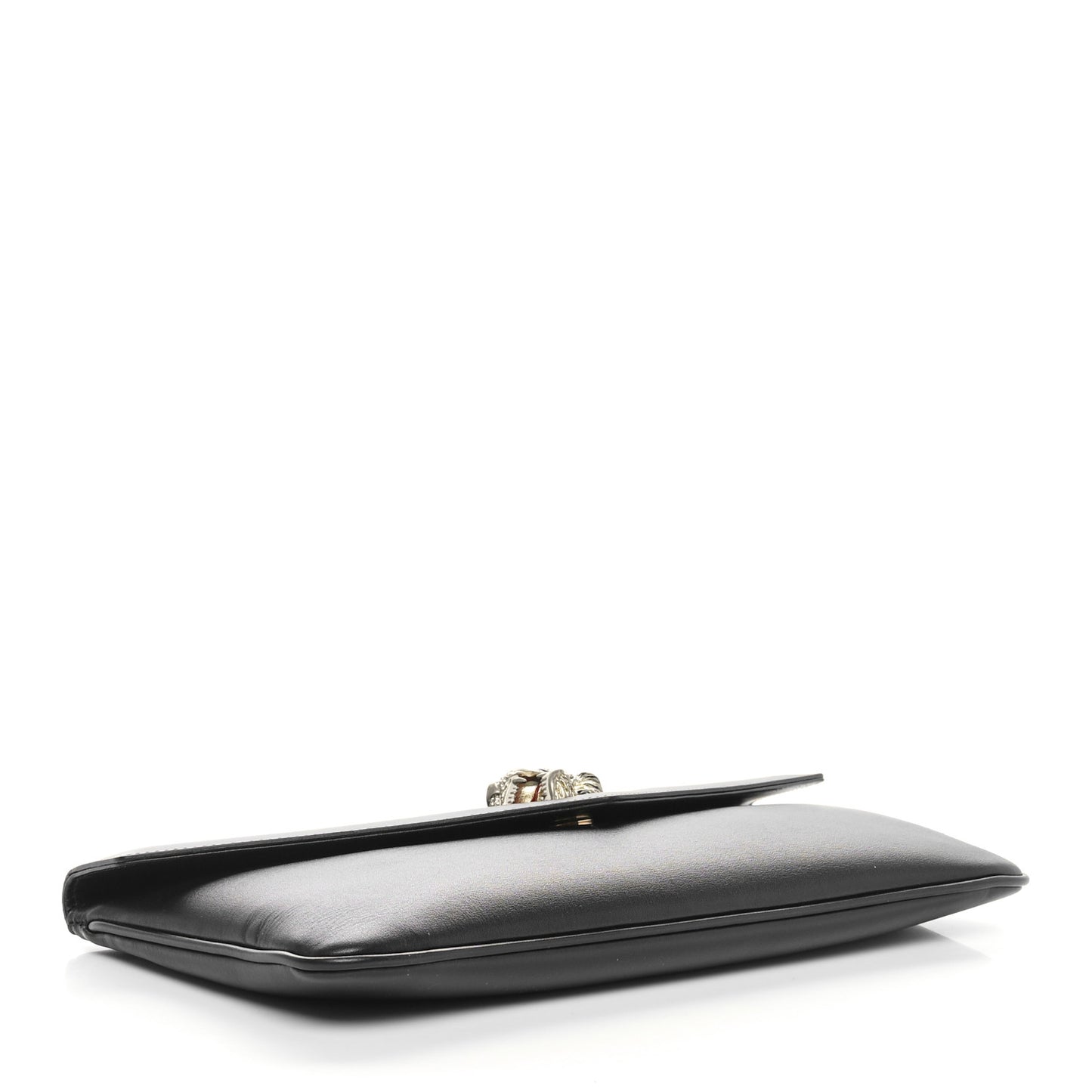 Calfskin Medium Rajah Broadway Envelope Clutch Black
